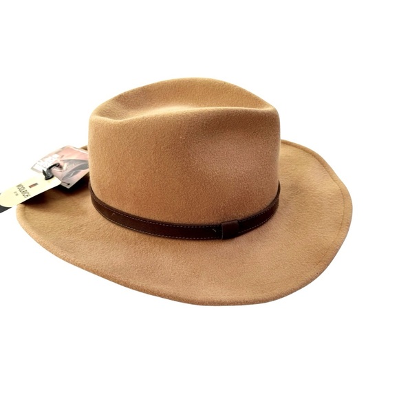 NWT Woolrich Crushable Wool Felt Western Hat Tan Camel Size M - Picture 1 of 9